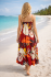 Bold Floral Patterned Red Carmen Summer Maxi Dress - Fair Trade 100% Cotton